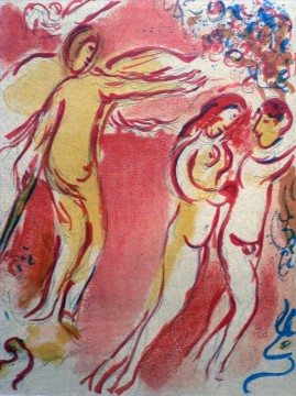 Adán y Eva son desterrados del Paraíso contemporáneo Marc Chagall Pinturas al óleo